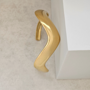 Thick Gold Cuff Bangle I Non Tarnish Stacking Gold Bangle I Safana Jewellery