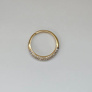 Diamond Dome Ring, tarnish free waterproof gold stacking ring