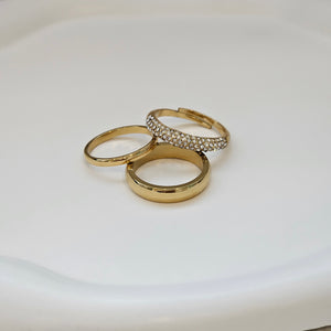 Diamond Dome Ring, tarnish free waterproof gold stacking ring