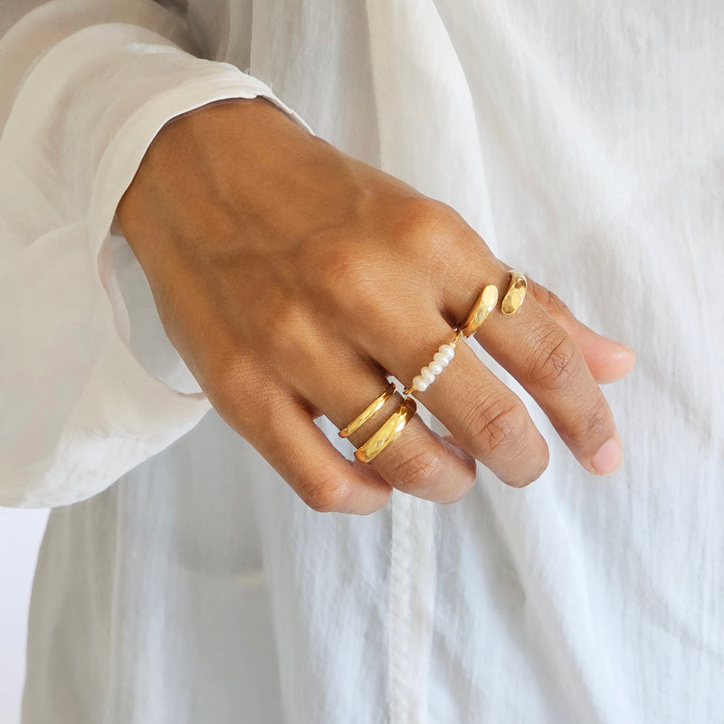 Classic Plain Band Ring I Stackable Gold Band Ring I Safana Jewellery