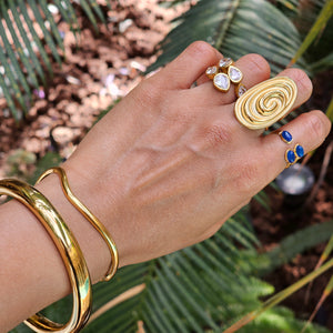 Oval Non Tarnish Gold Ring | Gold Waterproof Summer Jewellery | Safana Jewellery