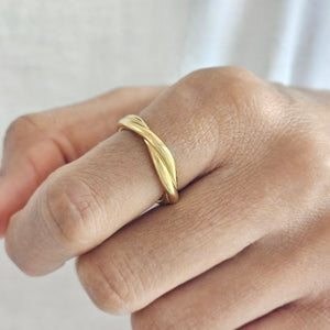 Twist Ring Gold I Non Tarnish Gold Knot Ring I Safana Jewellery