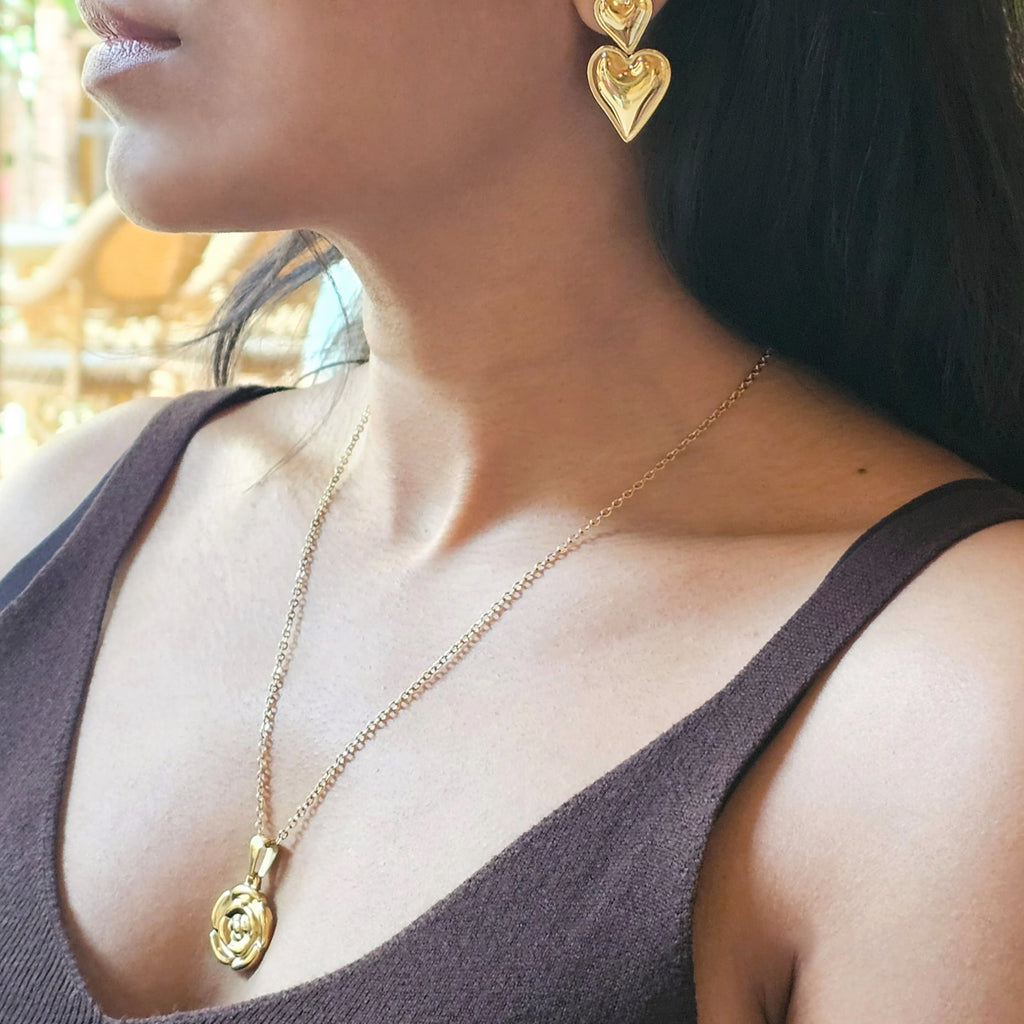 Rose Necklace Gold I Waterproof Non Tarnish Jewellery
