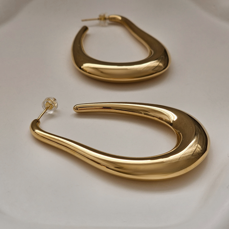 Large Gold Hoops I Non Tarnish Gold Hoops I Safana Jewellery