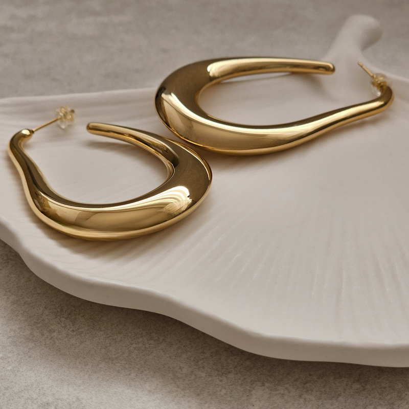 Large Gold Hoops I Non Tarnish Gold Hoops I Safana Jewellery