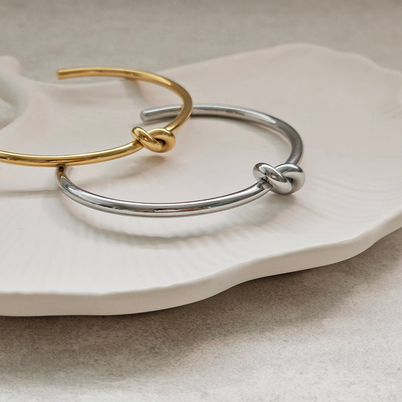 silver gold knot bangle waterproof