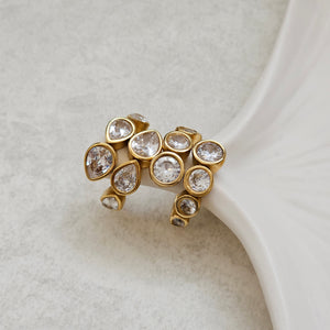Diamond Crossover Ring I Non Tarnish Waterproof Ring I Safana Jewellery