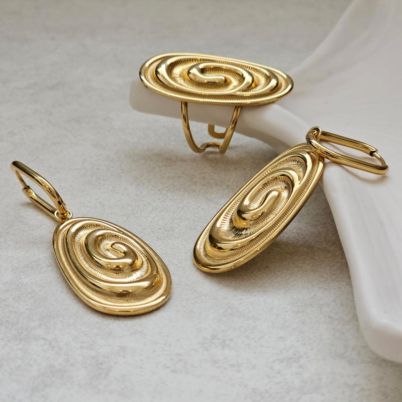 Oval Non Tarnish Gold Ring | Gold Waterproof Summer Jewellery | Safana Jewellery