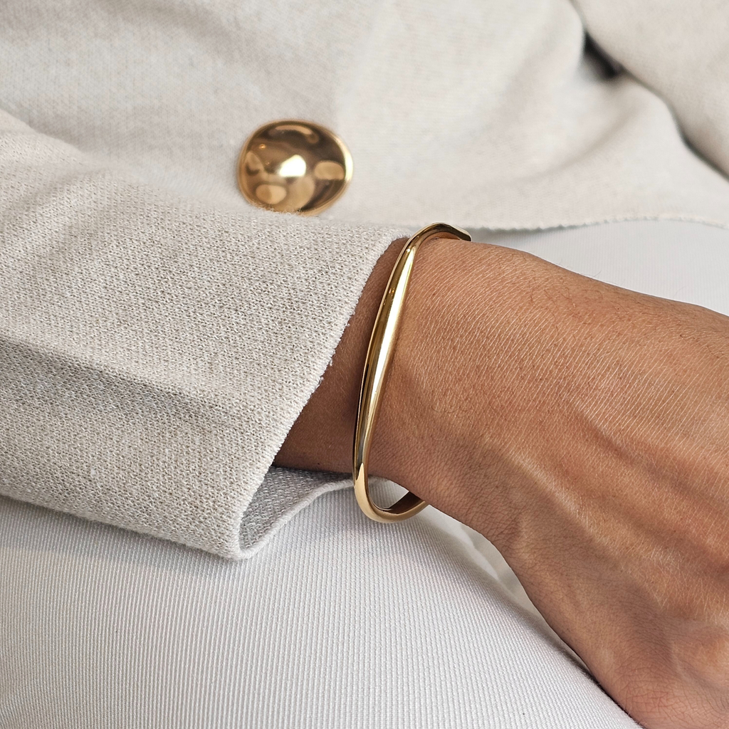 Organically Shaped Bangle Gold I Non Tarnish Waterproof Jewellery