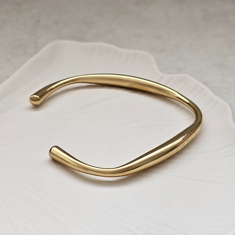 Organically Shaped Bangle Gold I Non Tarnish Waterproof Jewellery