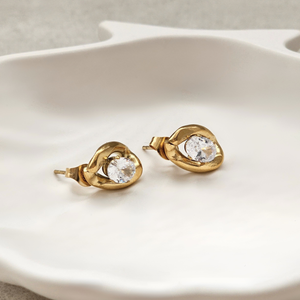 Oval Shaped Diamond Studs | Waterproof Jewellery