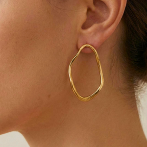 Organic Shaped Hoops Gold