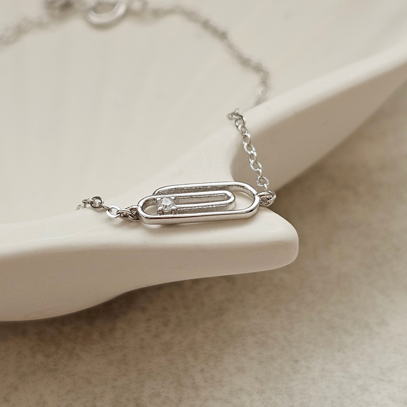 Dainty Paperclip Bracelet Silver | Sterling Silver Jewellery Bracelets
