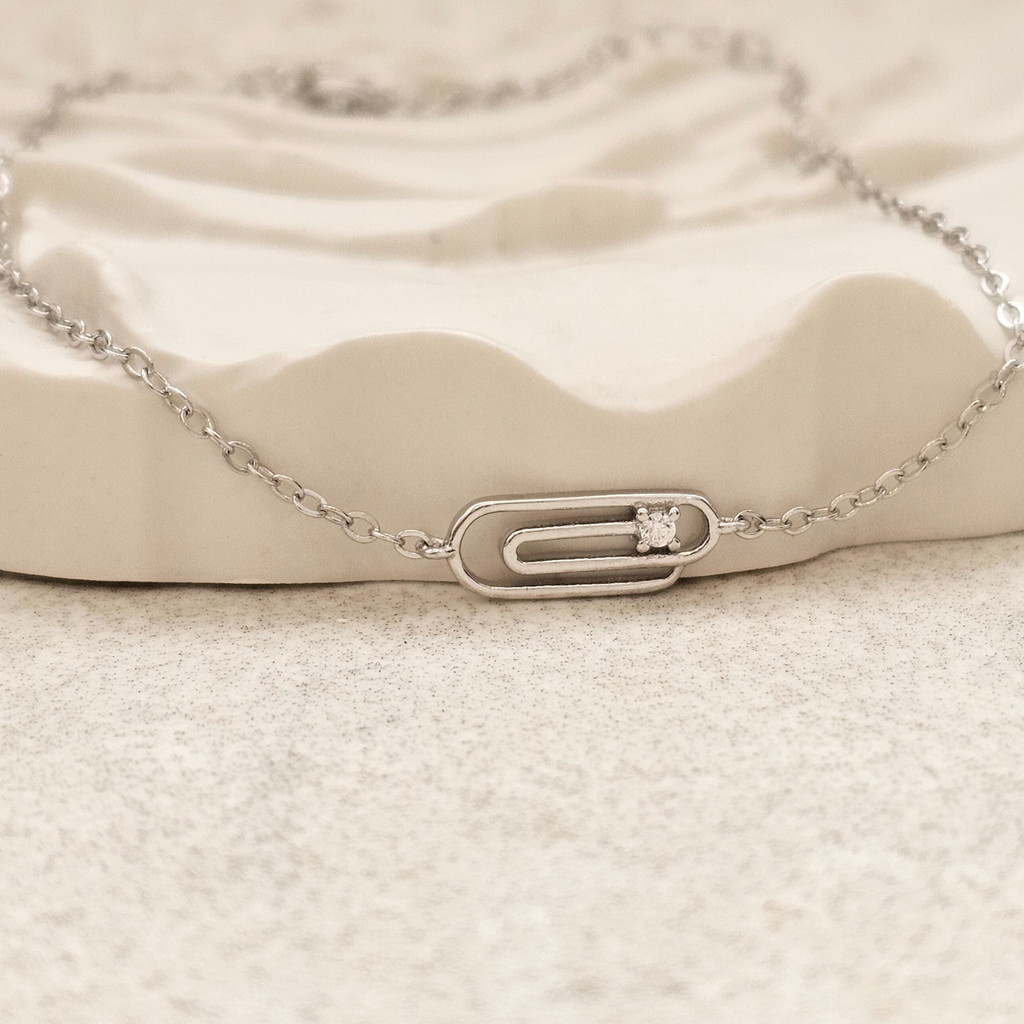 Dainty Paperclip Bracelet Silver | Sterling Silver Jewellery Bracelets