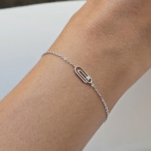 Dainty Paperclip Bracelet Silver | Sterling Silver Jewellery Bracelets