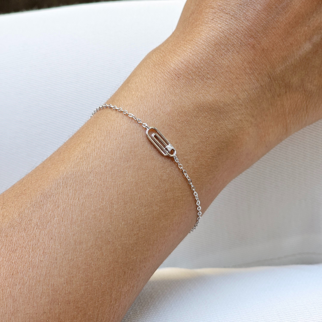 Dainty Paperclip Bracelet Silver | Sterling Silver Jewellery Bracelets
