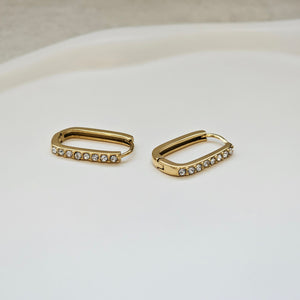 Oval Diamond Hoop Earrings