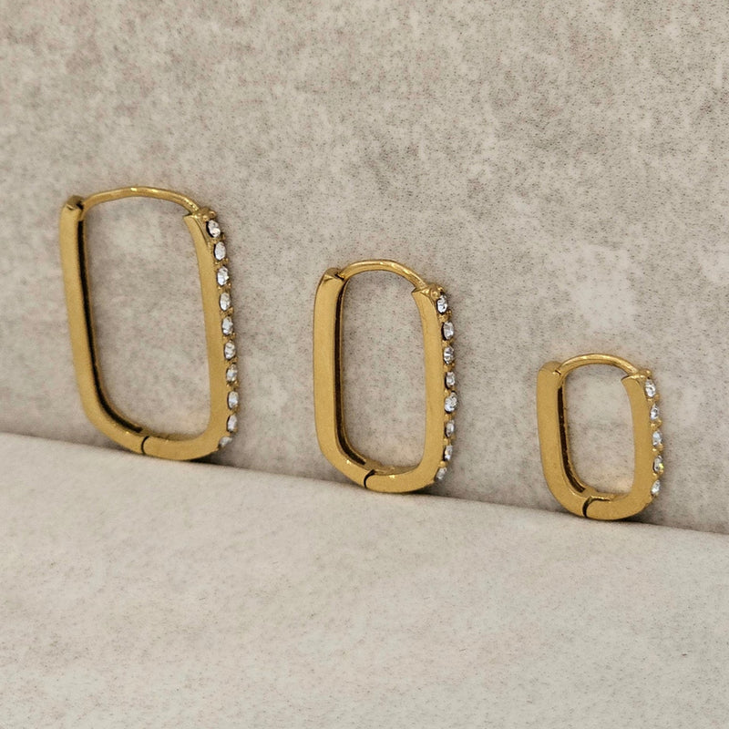Oval Diamond Hoop Earrings