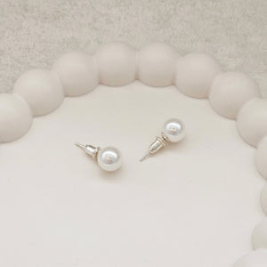 Silver Pearl Studs I Dainty Pearl Earrings I Safana Jewellery