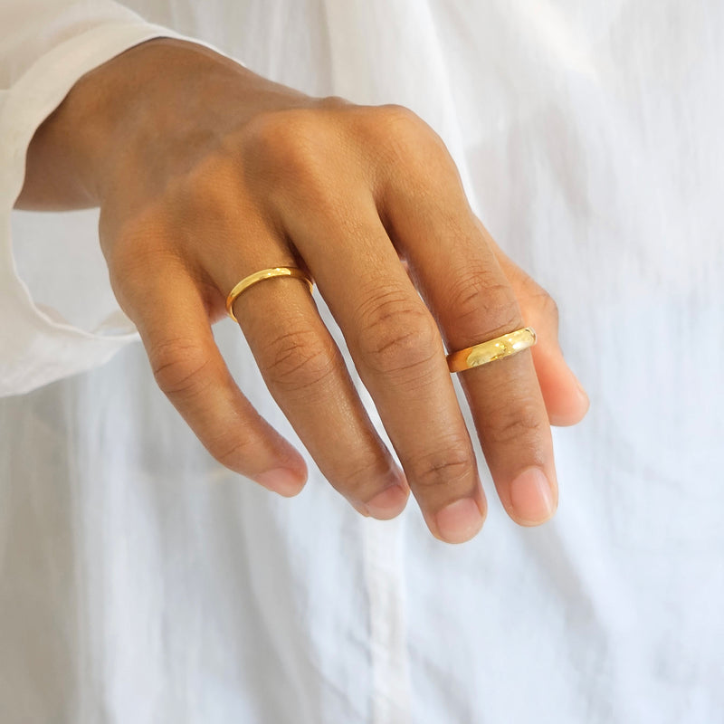 Classic Plain Band Ring I Stackable Gold Band Ring I Safana Jewellery