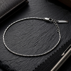 Men's Rectangular Box Chain Silver Bracelet | Men's Jewellery