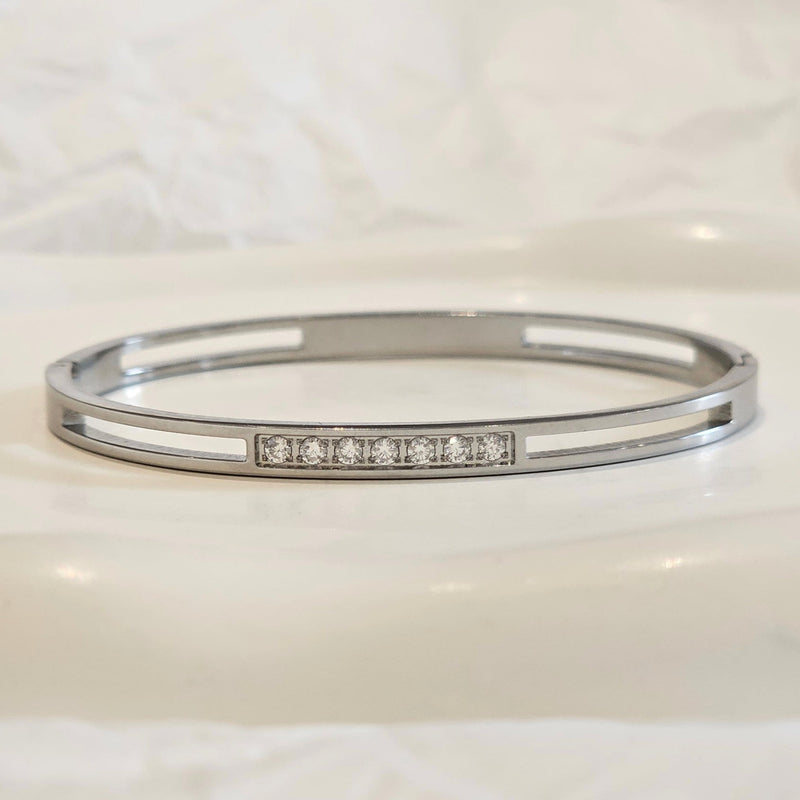 Diamond Station Bangle, waterproof stacking bangles