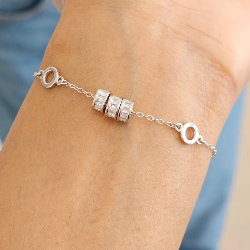 Baguette Diamond Bracelet Silver