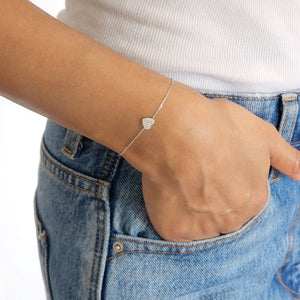 dainty silver heart stacking bracelets, womens gold stacking jewellery, tennis bracelet