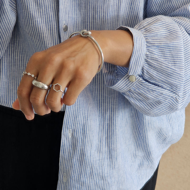 silver knot bangle waterproof