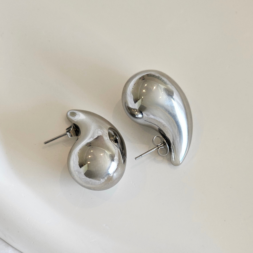 Tarnish free jewellery, Bottega dupe drop earrings silver