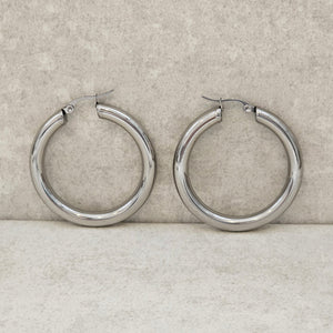Tarnish Free Silver Hoops I Waterproof Jewellery I Safana Jewellery