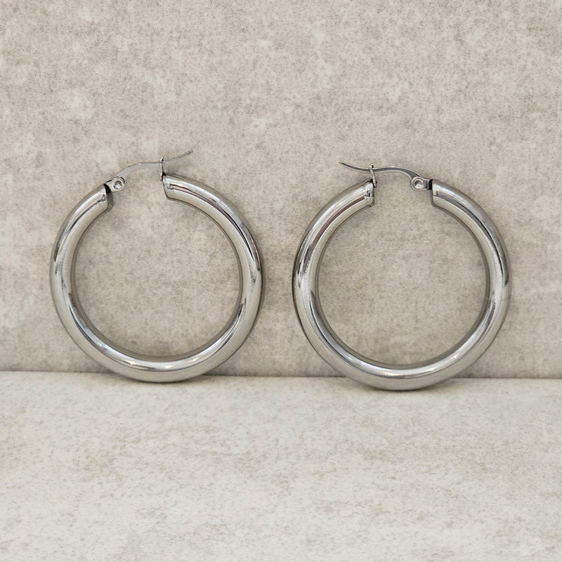 Tarnish Free Silver Hoops I Waterproof Jewellery I Safana Jewellery