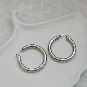 Tarnish Free Silver Hoops I Waterproof Jewellery I Safana Jewellery