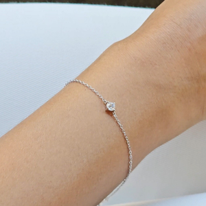 Solitaire Diamond Bracelet Silver