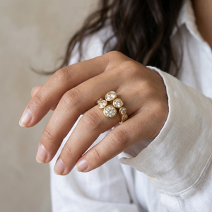 Diamond Crossover Ring | Gold Waterproof Diamond Ring | Safana Jewellery