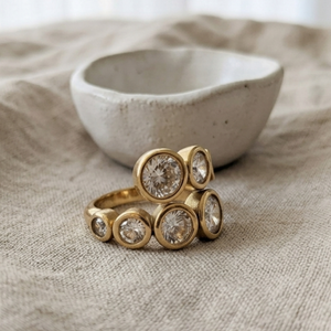 Diamond Crossover Ring | Gold Waterproof Diamond Ring | Safana Jewellery