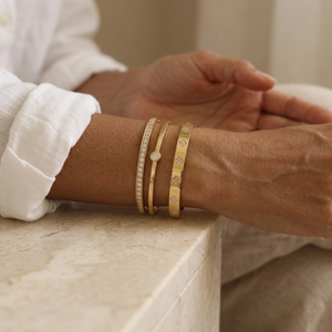 Solitaire Diamond Bangle gold I Waterproof Stacking Bangle I Safana Jewellery I Bridesmaids gift, Bridal bangle