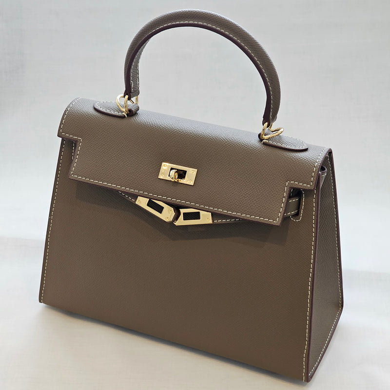Taupe Leather Tote Bag I Women's Leather Bag I Safana Jewellery