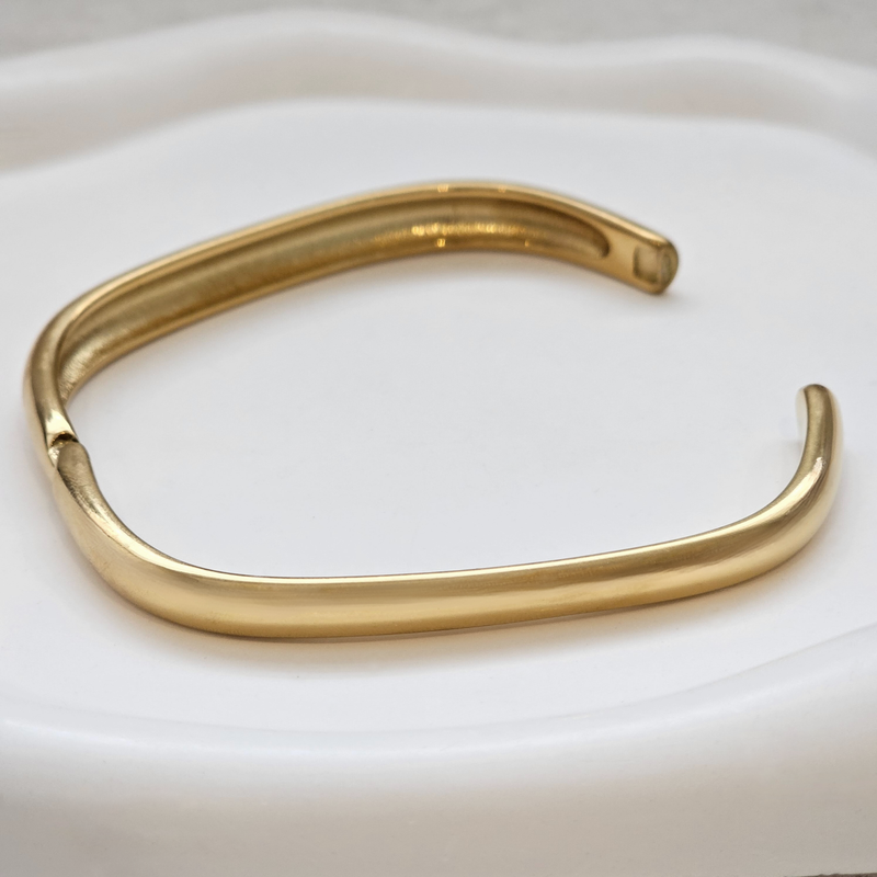 Square Gold Bangle I Non Tarnish Bangle I Safana Jewellery