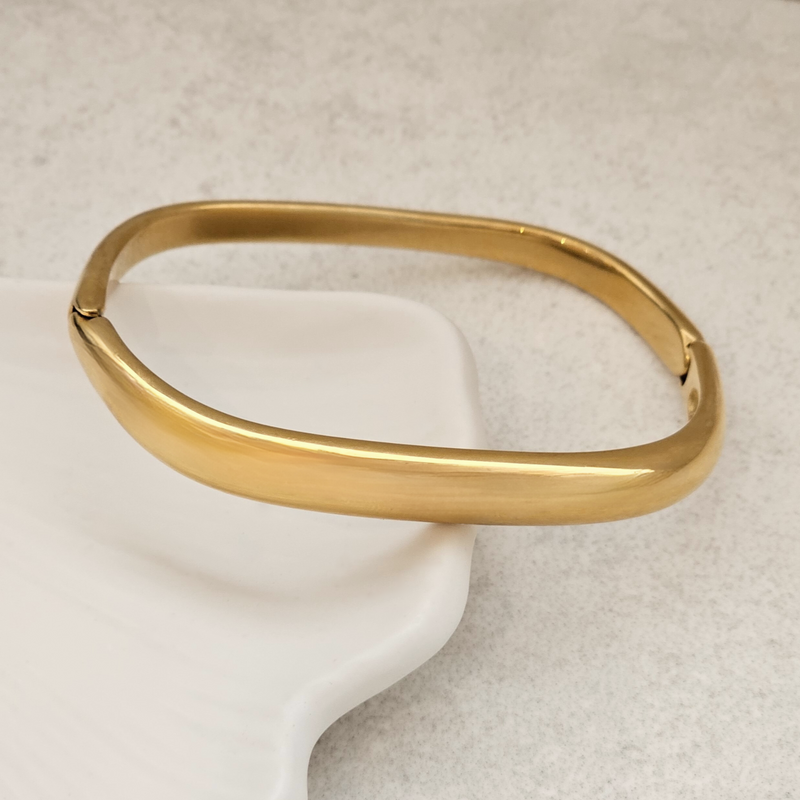Square Gold Bangle I Non Tarnish Bangle I Safana Jewellery