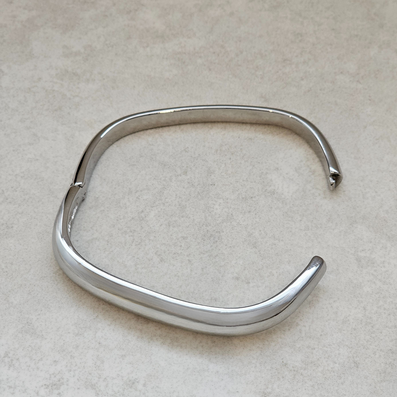 Square Bangle Silver