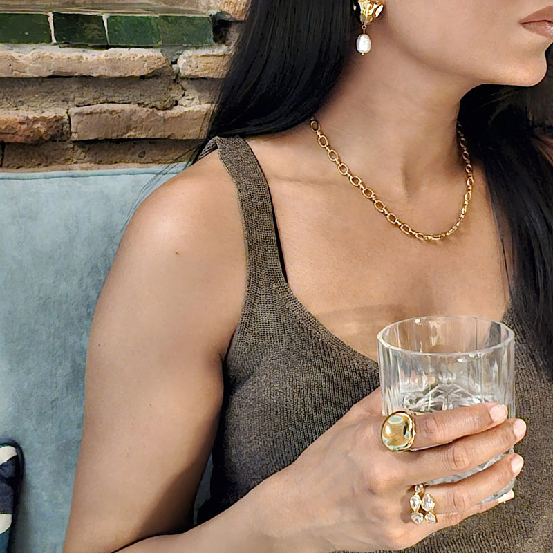  Oval Link Chain Necklace Gold | Waterproof Non Tarnish Jewellery