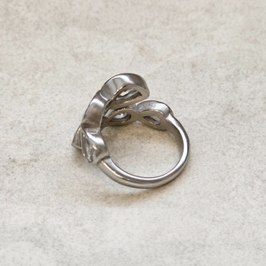 Teardrop Diamond Crossover Ring Silver | Waterproof Jewellery