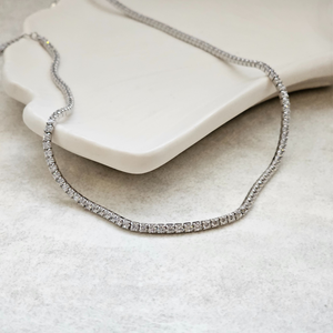 Tennis Necklace Sterling Silver | Bridal Necklace