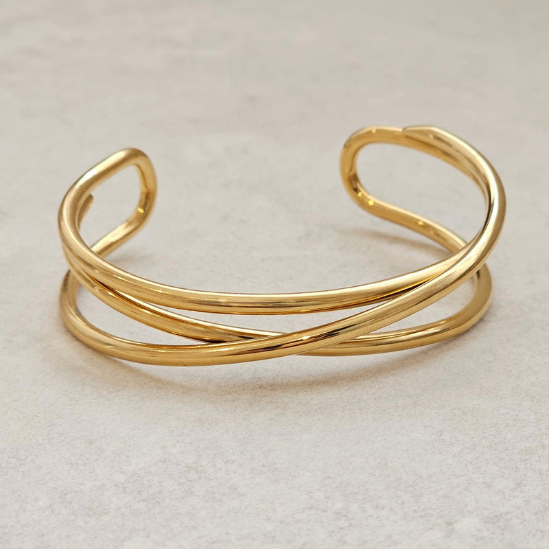 Gold Cuff Bangle I Waterproof Jewellery I Safana Jewellery