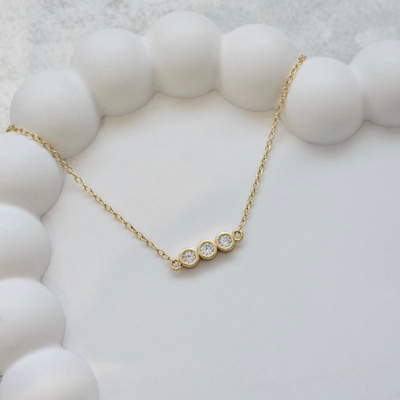 Triple Bezel Diamond Bracelet Gold
