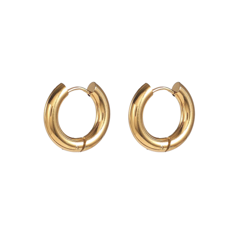 Small Vintage Hoops, tarnish free gold hoops, stacking gold hoops