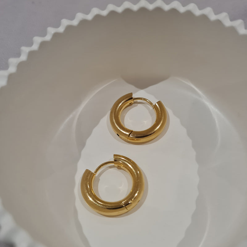 Small Vintage Hoops, tarnish free gold hoops, stacking gold hoops
