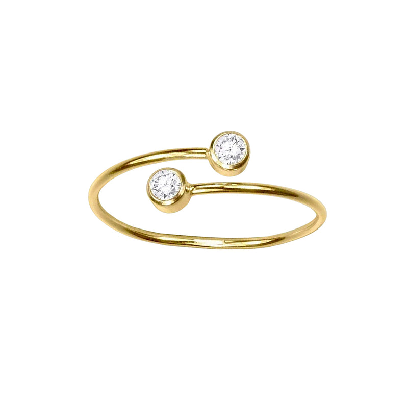 Gold Ring Alessia, Dainty gold stacking rings, womens gold diamond rings