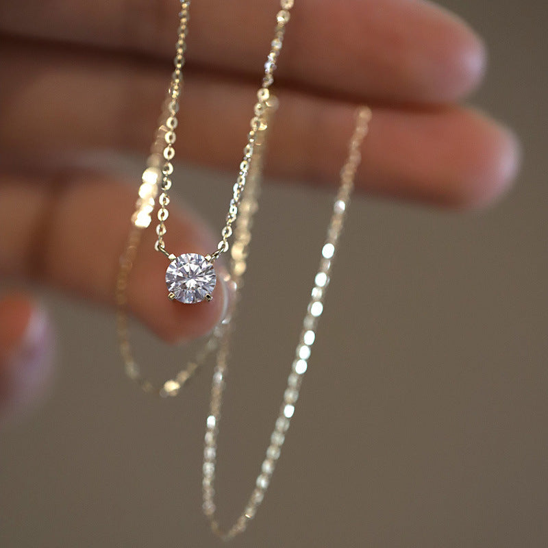 Floating Cz Solitaire Necklace 2024 | favors.com